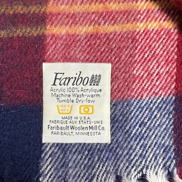 Vintage Faribo Faribault Woolen Mill Throw Blanket - Plaid - Picture 1 of 5